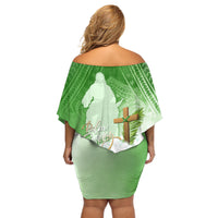 Happy Palm Sunday Off Shoulder Short Dress With Polynesian Pattern LT05 - Polynesian Pride