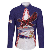 Personalised American Samoa Flag Day Family Matching Off The Shoulder Long Sleeve Dress and Hawaiian Shirt Flag Style