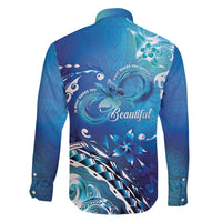 Polynesia Autism Awareness Family Matching Long Sleeve Bodycon Dress and Hawaiian Shirt Be In Awe Of My 'Tism