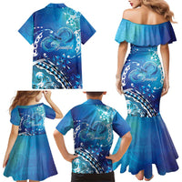 Polynesia Autism Awareness Family Matching Mermaid Dress and Hawaiian Shirt Be In Awe Of My 'Tism