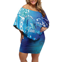 Polynesia Autism Awareness Off Shoulder Short Dress Be In Awe Of My 'Tism