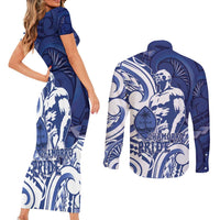 Guam Chief Kepuha Couples Matching Short Sleeve Bodycon Dress and Long Sleeve Button Shirt Chamorro Pride