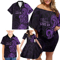 Personalised Lupus Warrior Family Matching Off Shoulder Short Dress and Hawaiian Shirt Never Give Up Polynesian Style
