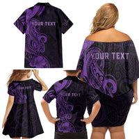 Personalised Lupus Warrior Family Matching Off Shoulder Short Dress and Hawaiian Shirt Never Give Up Polynesian Style