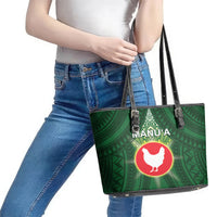 American Samoa Manu'a Cession Day Leather Tote Bag With Polynesian Pattern LT05 - Polynesian Pride