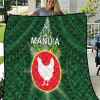 American Samoa Manu'a Cession Day Quilt With Polynesian Pattern LT05 Green - Polynesian Pride