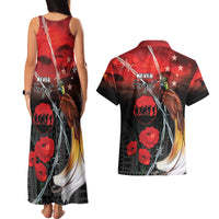 Papua New Guinea Remembrance Day Couples Matching Tank Maxi Dress and Hawaiian Shirt Lest We Forget