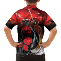 Papua New Guinea Remembrance Day Family Matching Off Shoulder Short Dress and Hawaiian Shirt Lest We Forget LT05 - Polynesian Pride