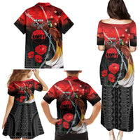 Papua New Guinea Remembrance Day Family Matching Puletasi and Hawaiian Shirt Lest We Forget