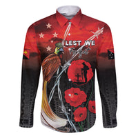 Papua New Guinea Remembrance Day Family Matching Tank Maxi Dress and Hawaiian Shirt Lest We Forget