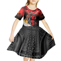 Papua New Guinea Remembrance Day Kid Short Sleeve Dress Lest We Forget