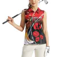 Papua New Guinea Remembrance Day Women Sleeveless Polo Shirt Lest We Forget