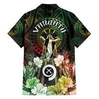 Vanuatu Happy Assumption Day Family Matching Off Shoulder Short Dress and Hawaiian Shirt LT05 - Polynesian Pride