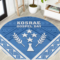 Kosrae State Gospel Day Round Carpet Simple Style LT05 Blue - Polynesian Pride
