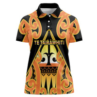 Personalised New Zealand Te Tairawhiti Women Polo Shirt Maori Koru Pattern LT05 Female Orange - Polynesian Pride