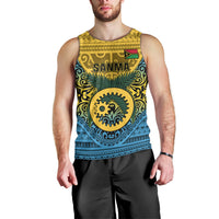 Vanuatu Sanma Province Men Tank Top Coat Of Arms And Namele Fern Polynesian Pattern LT05 - Polynesian Pride