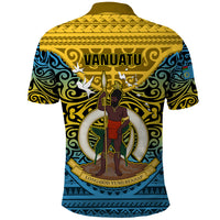 Vanuatu Sanma Province Polo Shirt Coat Of Arms And Namele Fern Polynesian Pattern LT05 - Polynesian Pride