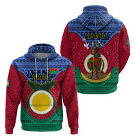 Vanuatu Shefa Province Hoodie Coat Of Arms And Namele Fern Polynesian Pattern LT05 - Polynesian Pride