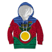 Personalized Vanuatu Shefa Province Kid Hoodie Coat Of Arms And Namele Fern Polynesian Pattern LT05 Hoodie Red - Polynesian Pride