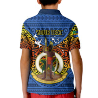 Personalized Vanuatu Tafea Province Kid Polo Shirt Coat Of Arms And Namele Fern Polynesian Pattern LT05 - Polynesian Pride