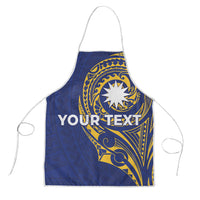 Personalised Nauru Angam Day Apron Gold Navy Tribal Pattern