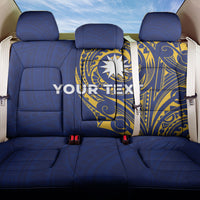 Personalised Nauru Angam Day Back Car Seat Cover Gold Navy Tribal Pattern