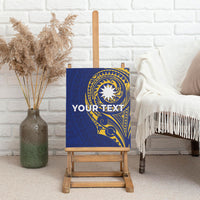 Personalised Nauru Angam Day Canvas Wall Art Gold Navy Tribal Pattern