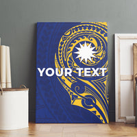Personalised Nauru Angam Day Canvas Wall Art Gold Navy Tribal Pattern
