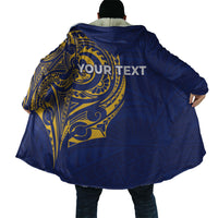 Personalised Nauru Angam Day Cloak Gold Navy Tribal Pattern