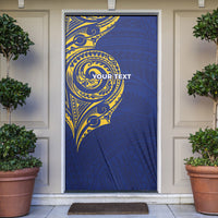 Personalised Nauru Angam Day Door Cover Gold Navy Tribal Pattern