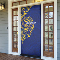 Personalised Nauru Angam Day Door Cover Gold Navy Tribal Pattern