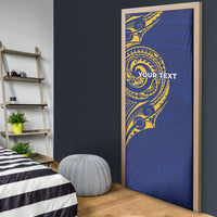 Personalised Nauru Angam Day Door Cover Gold Navy Tribal Pattern