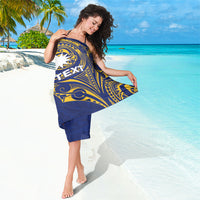 Personalised Nauru Angam Day Sarong Gold Navy Tribal Pattern