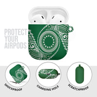 Cook Islands Gospel Day AirPods Case Green Tribal Curves