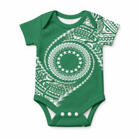 Cook Islands Gospel Day Baby Onesie Green Tribal Curves