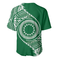 Cook Islands Gospel Day Baseball Jersey Green Tribal Curves