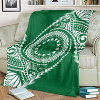 Cook Islands Gospel Day Blanket Green Tribal Curves