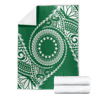 Cook Islands Gospel Day Blanket Green Tribal Curves