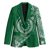 Cook Islands Gospel Day Blazer Green Tribal Curves