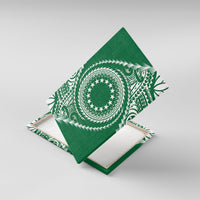 Cook Islands Gospel Day Canvas Wall Art Green Tribal Curves