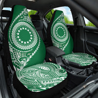 Cook Islands Gospel Day Car Seat Cover Green Tribal Curves