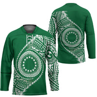 Cook Islands Gospel Day Hockey Jersey Green Tribal Curves