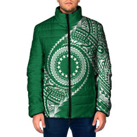 Cook Islands Gospel Day Padded Jacket Green Tribal Curves