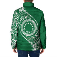 Cook Islands Gospel Day Padded Jacket Green Tribal Curves