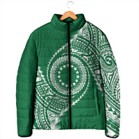 Cook Islands Gospel Day Padded Jacket Green Tribal Curves