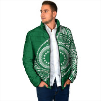Cook Islands Gospel Day Padded Jacket Green Tribal Curves