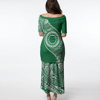 Cook Islands Gospel Day Puletasi Green Tribal Curves