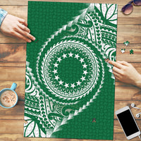 Cook Islands Gospel Day Puzzle Green Tribal Curves