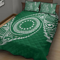 Cook Islands Gospel Day Quilt Bed Set Green Tribal Curves