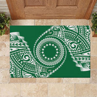 Cook Islands Gospel Day Rubber Doormat Green Tribal Curves